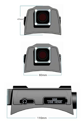 4G Military Tactical Safety Helmet Camera Podwójny obiektyw 1080P Odtwarzanie w czasie rzeczywistym