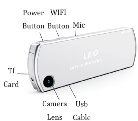 Ap Wi-Fi 256G Mini Kamera noszona w ciele 120° Pole widzenia HD Badge Wearable