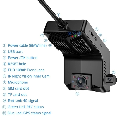 Sos App Control 4G Dashcam i GPS ADAS/DSM/BSD/PCW 4G Mobile DVR