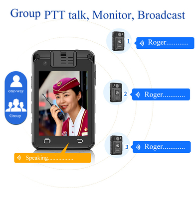 Sztuczna inteligencja Rozpoznawanie twarzy Kamery ciała policji 2 Way Talk Night Vision System Android