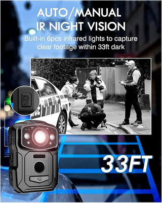 4K Rozdzielczość IP68 Wifi Kamery noszone przez ciało H.264/H.265 Kodowanie wideo z NFC i systemem Android 10