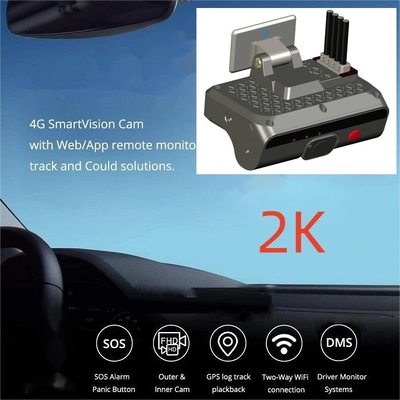 2K HD 4-kanałowa AI Dashcam Blackbox z ADAS DSM 4G SOS GPS