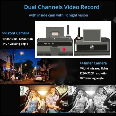 2K HD 4-kanałowa AI Dashcam Blackbox z ADAS DSM 4G SOS GPS