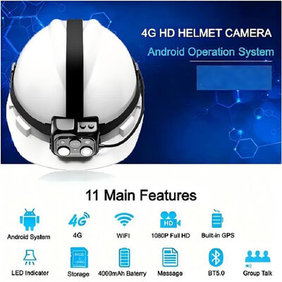 Kamera bezpieczeństwa na kask 4G Smart z wideo w czasie rzeczywistym PTT z platformą chmurową