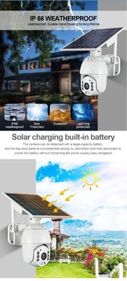 5MP CCTV Bezprzewodowa kamera 4G PTZ Solar 18650mAH PTZ WIFI Kamera IP