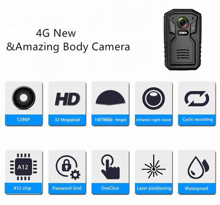4G GSM Live Body Zużyta kamera Ambarella A12 chip Password Grip