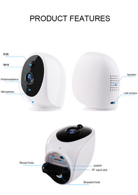 Hi3518E SoC Czujnik PIR 3IR Diody LED Kamera bezpieczeństwa Wi-Fi 3400mA
