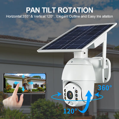 Zewnętrzny kolorowy noktowizor Automatyczne wykrywanie ruchu 2MP Bezprzewodowa karta SIM Wifi 4G Bateria słoneczna Kamera CCTV 1080P HD