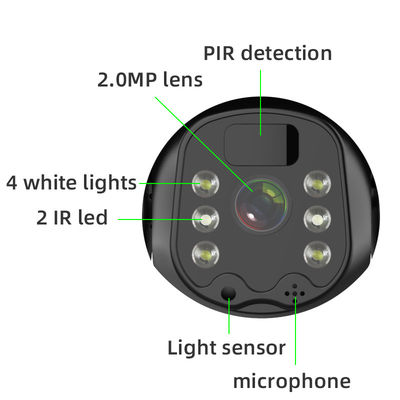 Zewnętrzny domofon 4W 18650 Bateria PTZ Kamera WIFI 2MP