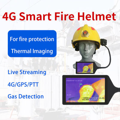 Bezpieczeństwo 4G Fir Helmet Camera Wykrywanie wielu gazów Wifi GPS Nagrywanie wideo Led Light