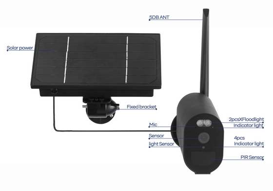 12000MAH 4G Wifi Kamera bezpieczeństwa PIR Alarm Kamera bezpieczeństwa z kopułą obiektywu 3,6 mm