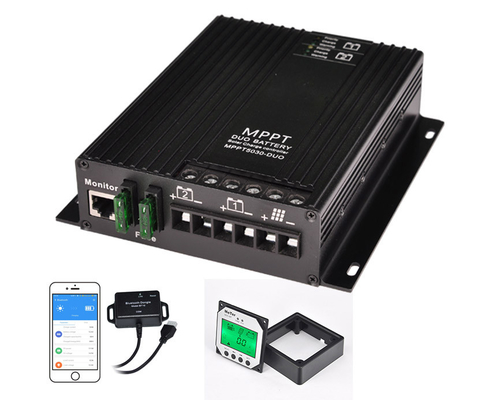 12V 24V 30A Podwójny akumulator MPPT Regulator ładowania słonecznego do przyczepy kempingowej łodzi kempingowej