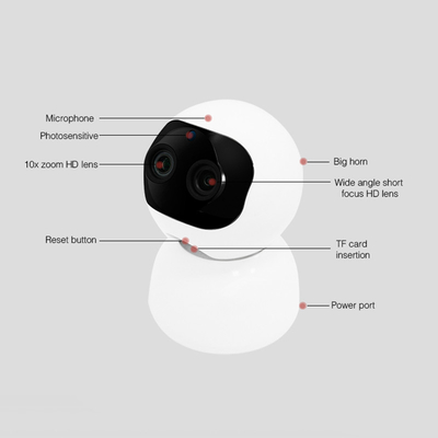 Dwuokularowa kamera monitorująca PTZ Dwukierunkowy domofon głosowy 1080P Kamera IP PTZ WIFI
