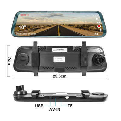 1080P 1O-calowy Stream Media Dual Lens Car Video Dash Camera